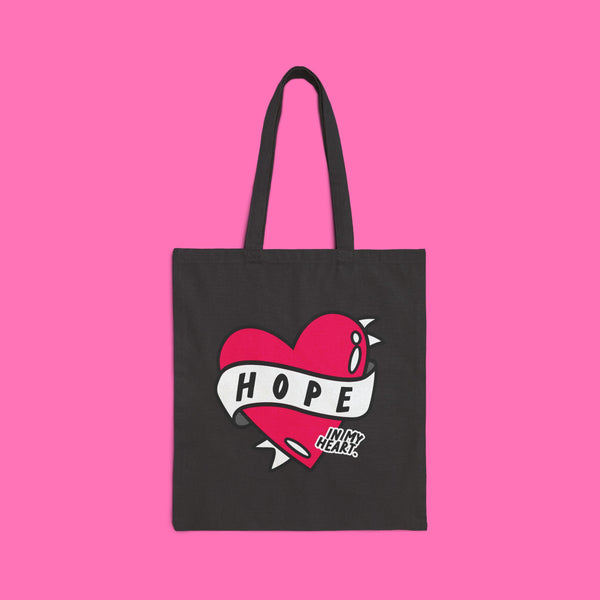 “Hope in My Heart” Cotton Canvas Tote Bag