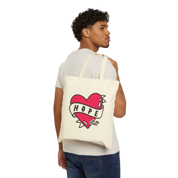 “Hope in My Heart” Cotton Canvas Tote Bag