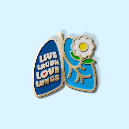 'Live Laugh Love Lungs' enamel pin